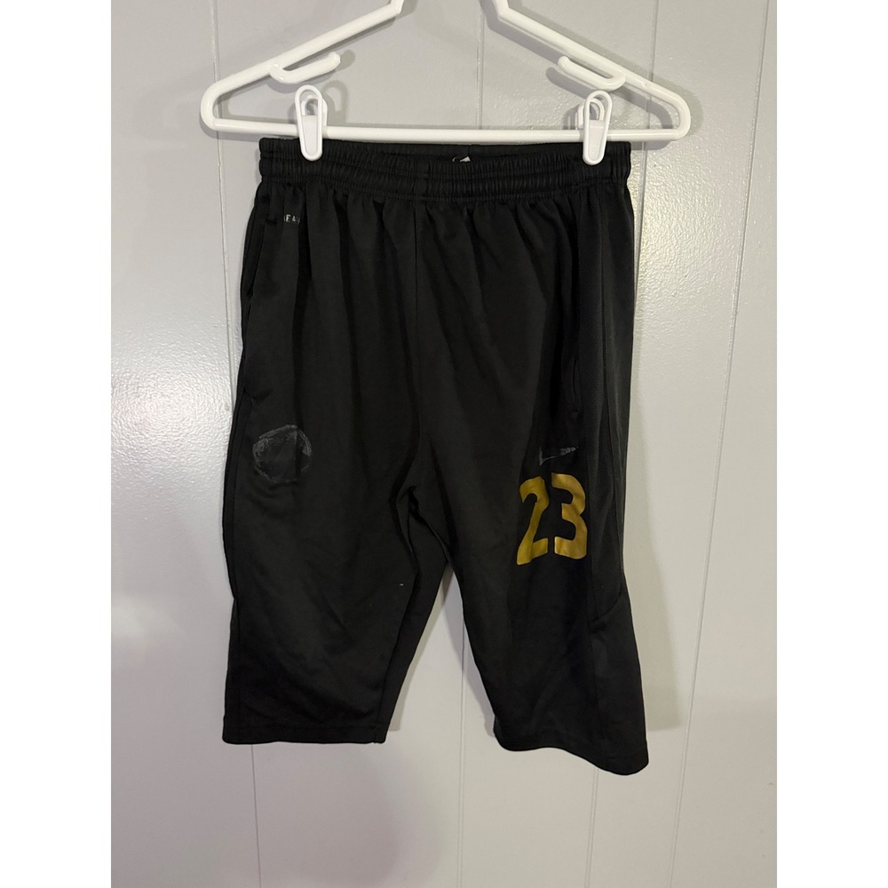 Nike Dri-FIT Shorts Mens Medium Black Gold 23 Graphic Athletic Basketball‎
